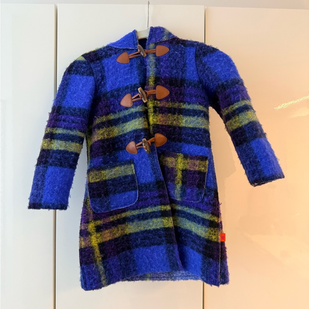 GALLO 1927 Italian Wool Plaid Toggle Hooded Children’s Coat 💙